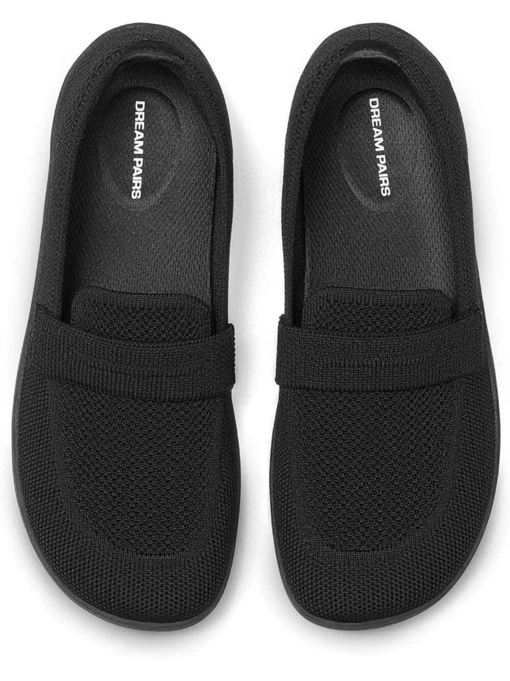 Dream Pairs Women's Black Comfort Wide Breathable Upper Loafer Slip On Shoes